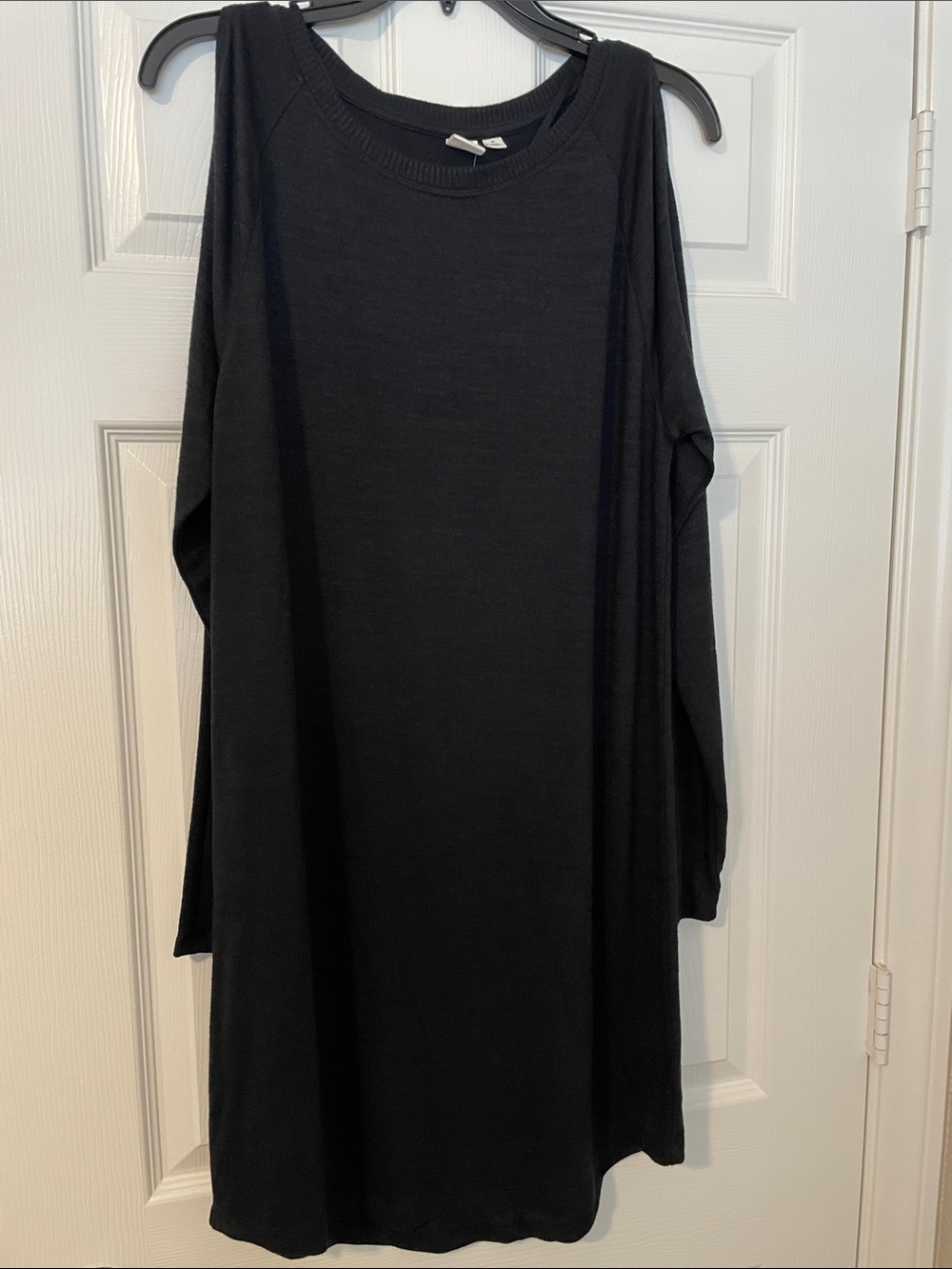 GAP Black Long Sleeve Cold-Shoulder Dress
